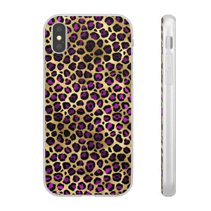 Pink and Gold Cheetah Leopard Print Flexi Phone Case