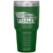 Load image into Gallery viewer, Distressed American Flag with Soldiers, 30oz Tumbler
