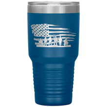 Load image into Gallery viewer, Distressed American Flag with Soldiers, 30oz Tumbler
