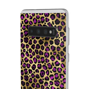 Pink and Gold Cheetah Leopard Print Flexi Phone Case
