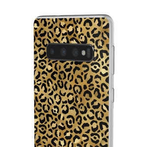 Gold Cheetah Leopard Print Flexi Phone Case