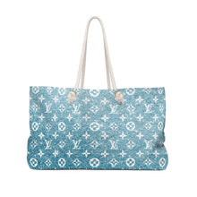 Load image into Gallery viewer, Inspired Blue Glitter Trendy Oversized Weekender or Beach Tote
