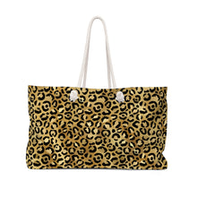 Load image into Gallery viewer, Gold CheetahTrendy Oversized Weekender or Beach Tote
