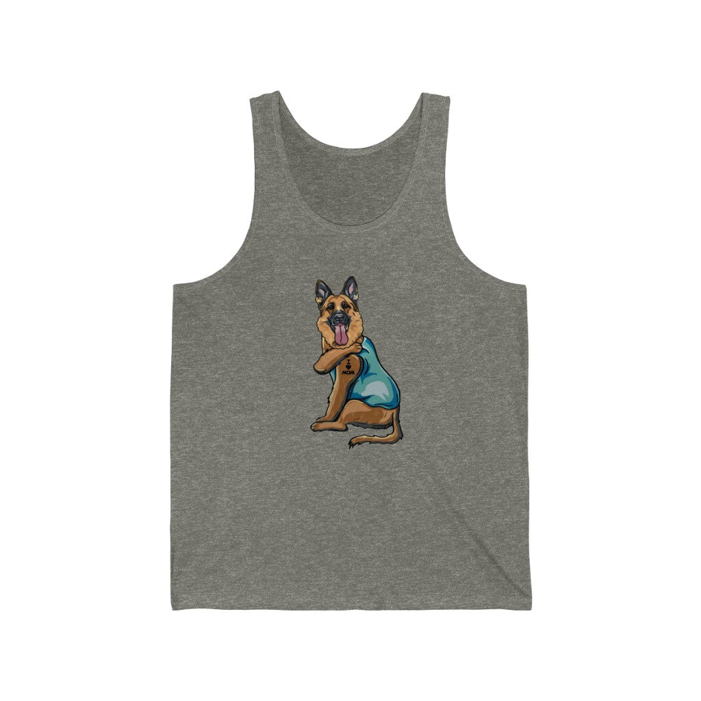 German Shepherd I Love Mom Tattoo, Funny Dog Tank, Unisex Tank