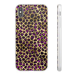 Pink and Gold Cheetah Leopard Print Flexi Phone Case