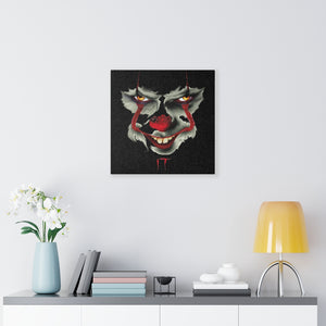 Creepy Clown Face, Canvas Wrap