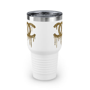 Cheetah Print CC Drip Logo, 30oz Tumbler
