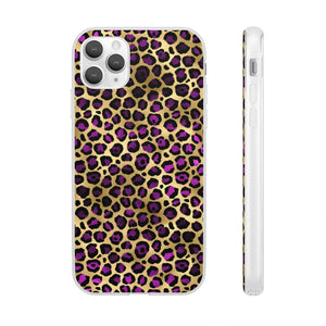 Pink and Gold Cheetah Leopard Print Flexi Phone Case