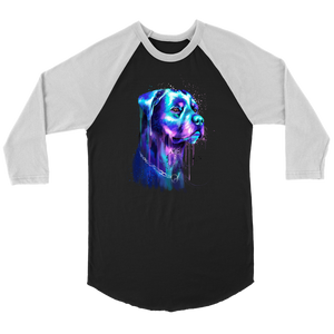 Rottweiler Watercolor Print Unisex Baseball Tee
