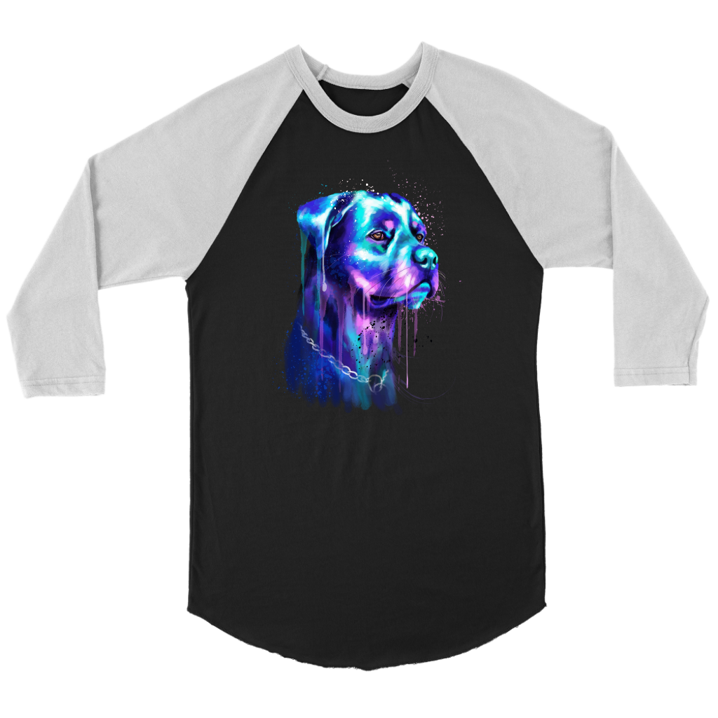 Rottweiler Watercolor Print Unisex Baseball Tee