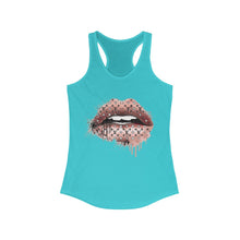 Load image into Gallery viewer, LV Logo Dripping Lips-Gold, Racerback Tank
