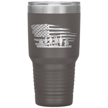 Load image into Gallery viewer, Distressed American Flag with Soldiers, 30oz Tumbler

