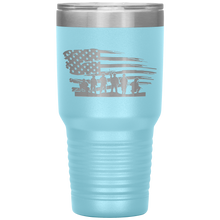 Load image into Gallery viewer, Distressed American Flag with Soldiers, 30oz Tumbler
