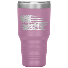 Load image into Gallery viewer, Distressed American Flag with Soldiers, 30oz Tumbler

