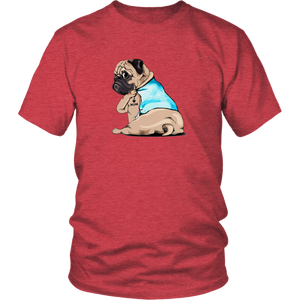 Pug I Love Mom Tattoo Dog Unisex Tee
