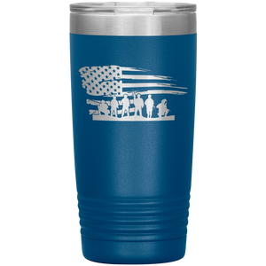 American Flag and Soldiers, 20oz Tumbler